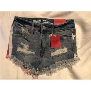 Mossimo Distressed High Rise Flag Shorts SZ 00